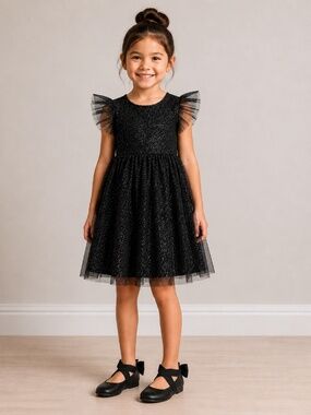 H&M FLOUNCED TULLE DRESS